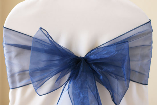 Azul Marino de Faja de Organza